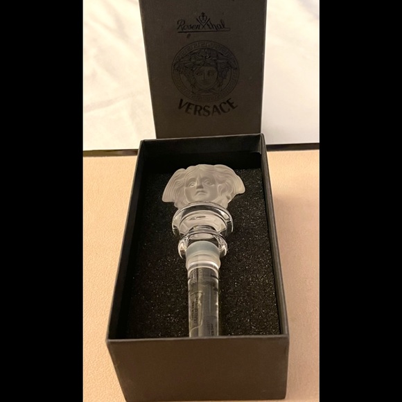 Versace, Crystal Stopper, Rosenthal Frosted Double Sided Medusa Wine Stopper - Picture 5 of 13